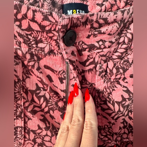 Anthropologie Colette Corduroy Printed Wide Leg Pants 31 Petite - Picture 3 of 6